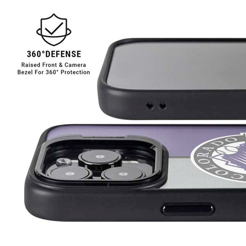 MLB Colorado Rockies Split iPhone 14 Pro Kickstand Case