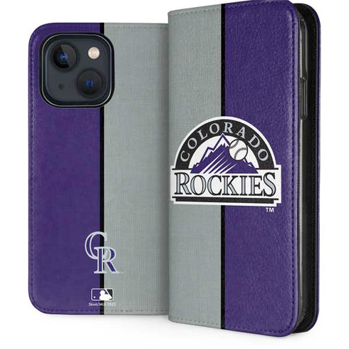 MLB Colorado Rockies Split iPhone 15 Folio Case