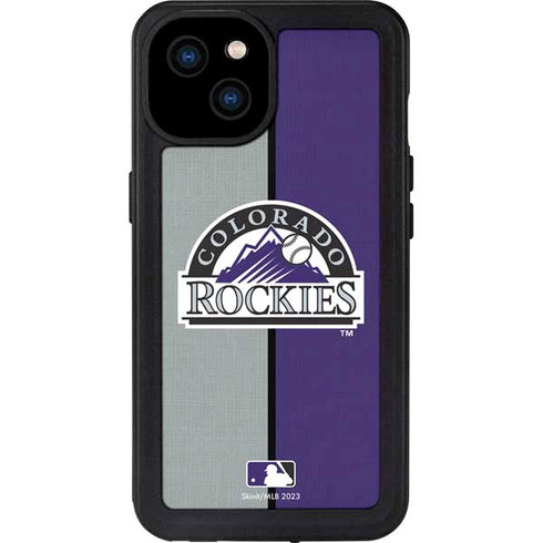 MLB Colorado Rockies Split iPhone 15 Plus Waterproof Case
