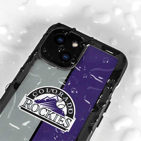 MLB Colorado Rockies Split iPhone 15 Plus Waterproof Case