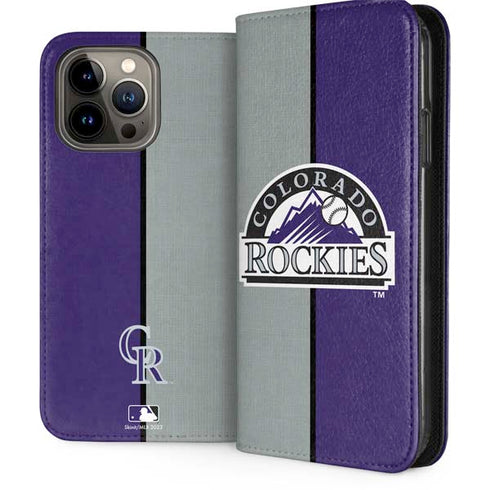MLB Colorado Rockies Split iPhone 15 Pro Max Folio Case