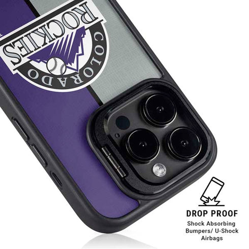 MLB Colorado Rockies Split iPhone 15 Pro Max Kickstand Case