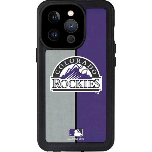 MLB Colorado Rockies Split iPhone 15 Pro Waterproof Case
