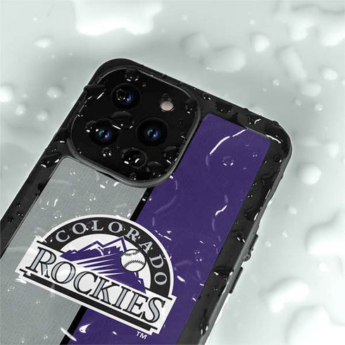 MLB Colorado Rockies Split iPhone 15 Pro Waterproof Case