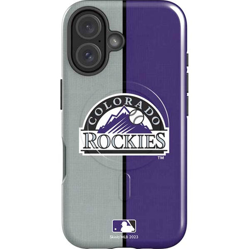 MLB Colorado Rockies Split iPhone 16 Magsafe Impact Case