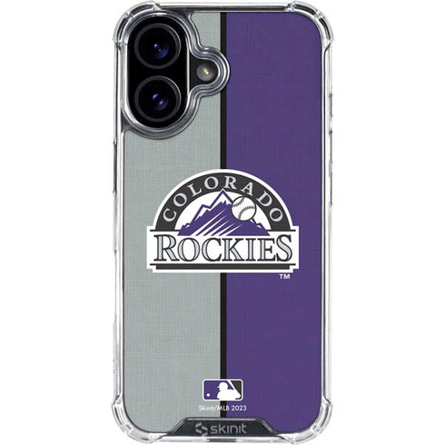 MLB Colorado Rockies Split iPhone 16 Plus Clear Case