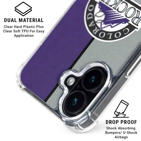 MLB Colorado Rockies Split iPhone 16 Plus Clear Case