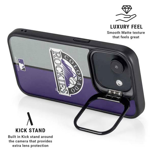 MLB Colorado Rockies Split iPhone 16e Kickstand Case