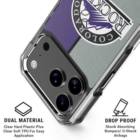 MLB Colorado Rockies Split iPhone 17 Pro Clear Case