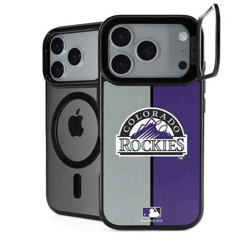MLB Colorado Rockies Split iPhone 17 Pro Kickstand Case