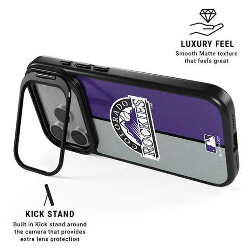 MLB Colorado Rockies Split iPhone 17 Pro Kickstand Case