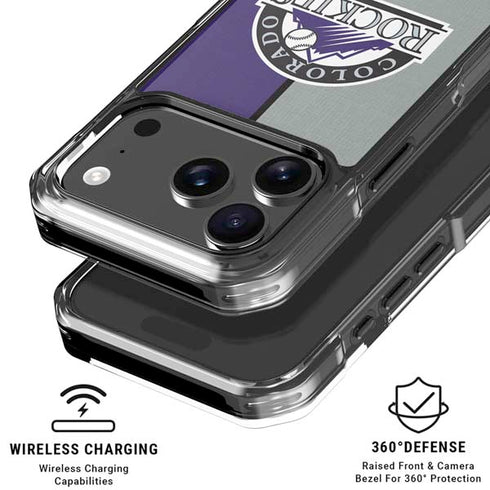 MLB Colorado Rockies Split iPhone 18 Pro Clear Case