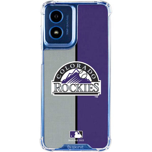 MLB Colorado Rockies Split Moto G Play 4G (2024) Clear Case
