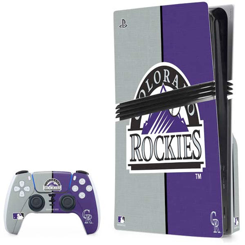 MLB Colorado Rockies Split PS5 Pro Disk Bundle Skin