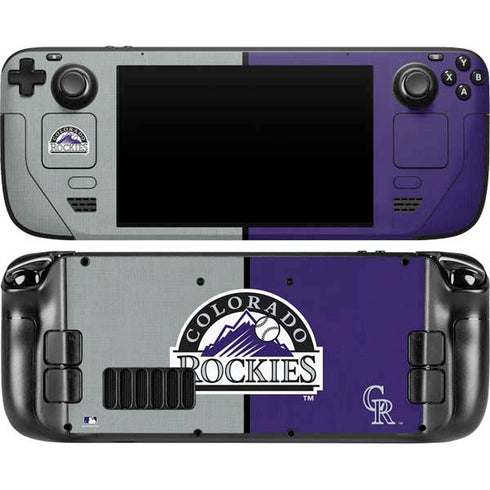 MLB Colorado Rockies Split Steam Deck Handheld Gaming Computer OLED Skin