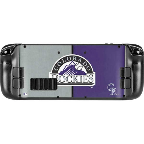 MLB Colorado Rockies Split Steam Deck Handheld Gaming Computer OLED Skin