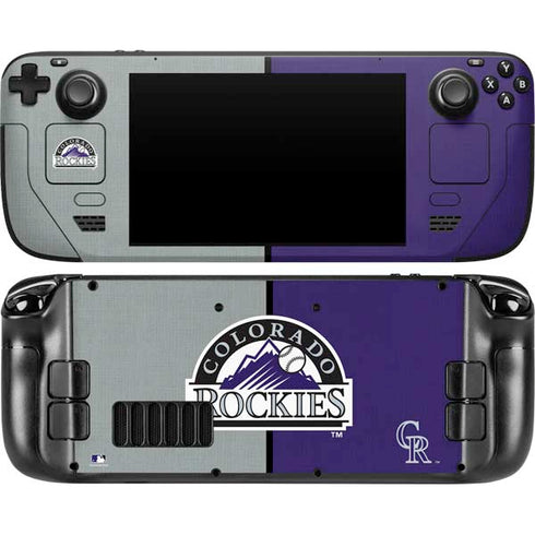 MLB Colorado Rockies Split Steam Deck Handheld Gaming Computer Skin