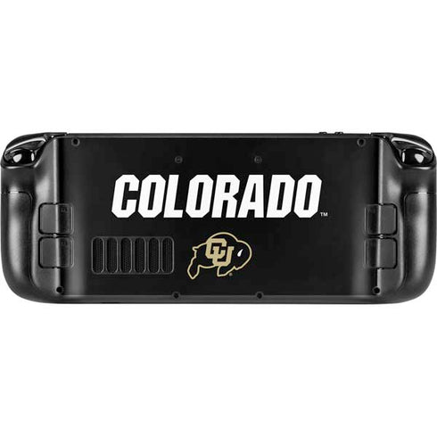 University of Colorado CU Logo on Black Steam Deck Handheld Gaming Computer OLED Skin