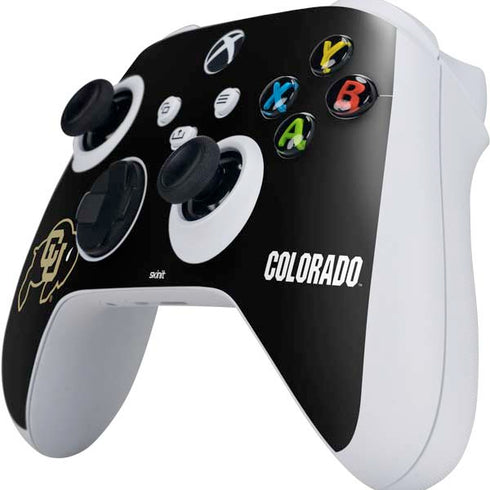 University of Colorado CU Logo on Black Xbox Series S Controller Skin