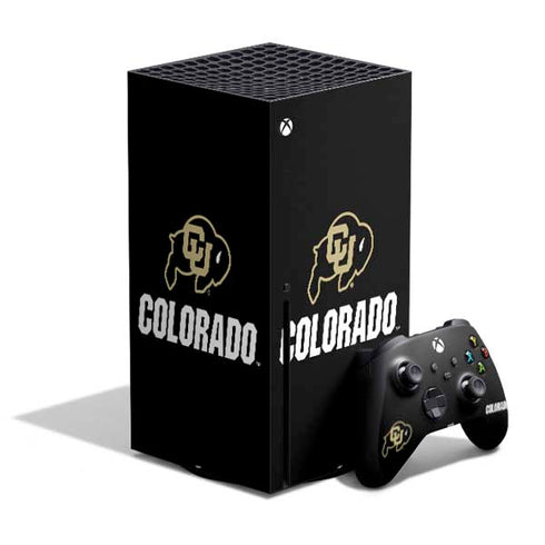 University of Colorado CU Logo on Black Xbox Series X Skins