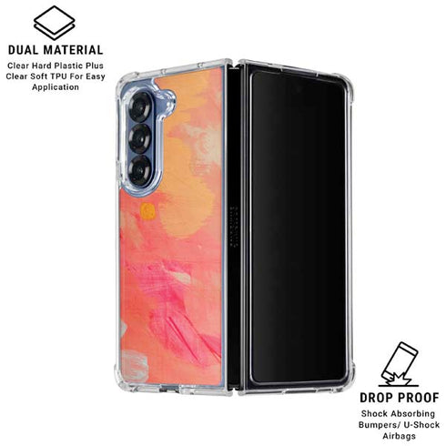Colored Finger Paint Galaxy Z Fold6 Clear Case
