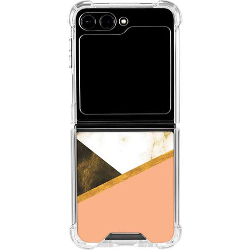 Colored Marble Galaxy Z Flip6 Clear Case