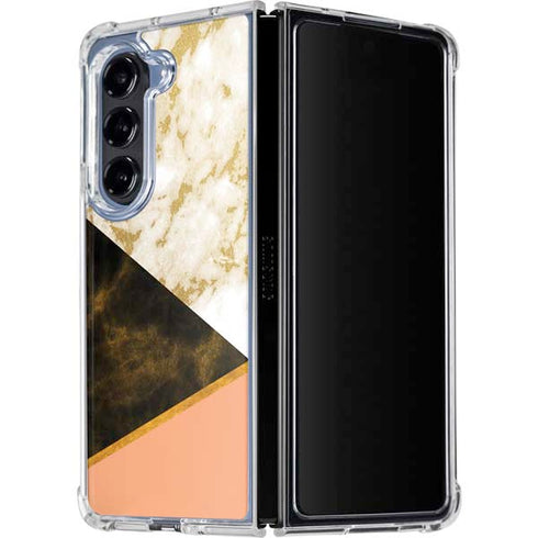 Colored Marble Galaxy Z Fold5 5G Clear Case