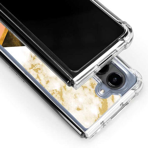 Colored Marble Galaxy Z Fold5 5G Clear Case
