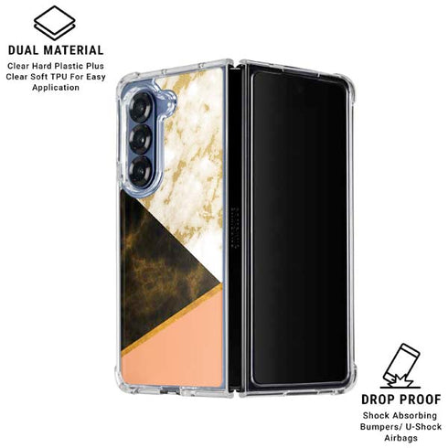 Colored Marble Galaxy Z Fold6 Clear Case