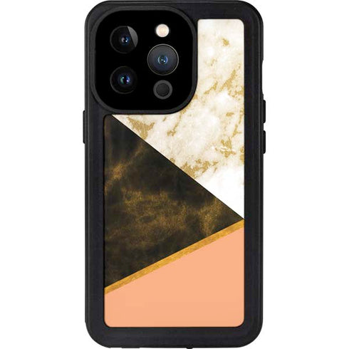 Colored Marble iPhone 15 Pro Waterproof Case