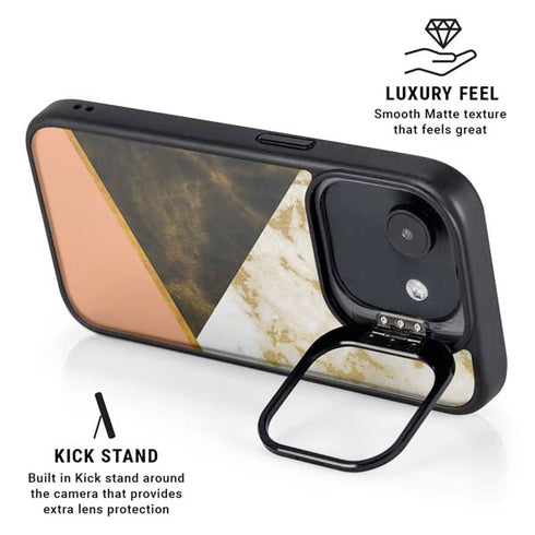Colored Marble iPhone 16e Kickstand Case