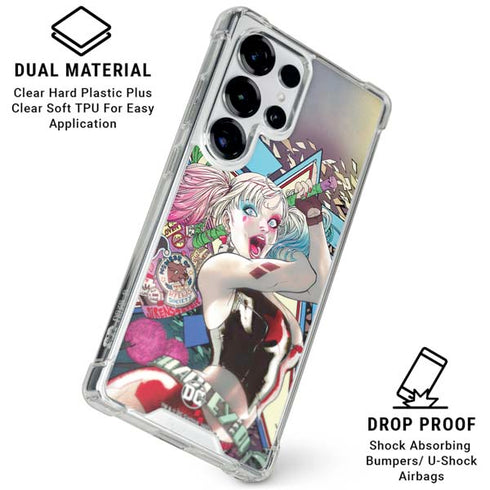 DC Comics Harley Quinn Action Pose Galaxy S25 Ultra Clear Case
