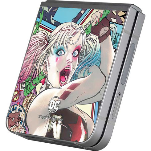 DC Comics Harley Quinn Action Pose Galaxy Z Flip6 Skin