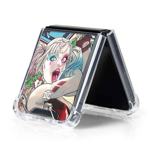 DC Comics Harley Quinn Action Pose Galaxy Z Flip5 5G Clear Case