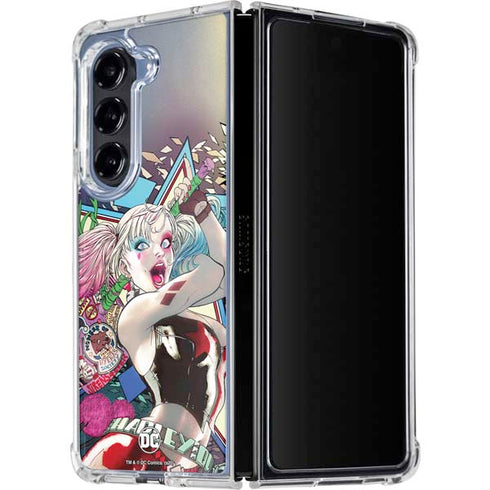 DC Comics Harley Quinn Action Pose Galaxy Z Fold5 5G Clear Case