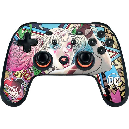 DC Comics Harley Quinn Action Pose Google Stadia Controller Skin