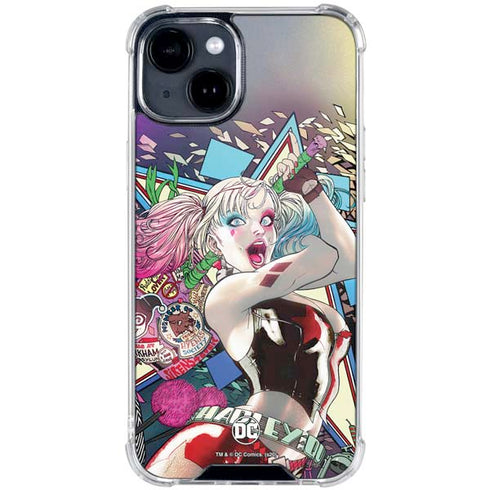 DC Comics Harley Quinn Action Pose iPhone 15 Clear Case