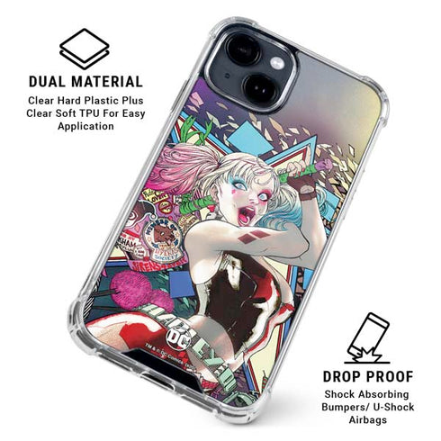 DC Comics Harley Quinn Action Pose iPhone 15 Clear Case