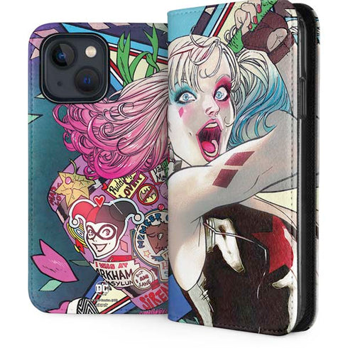 DC Comics Harley Quinn Action Pose iPhone 15 Plus Folio Case