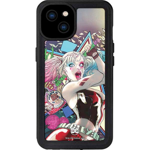 DC Comics Harley Quinn Action Pose iPhone 15 Plus Waterproof Case