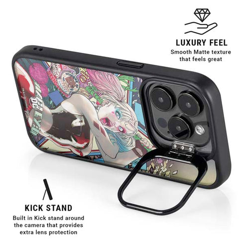 DC Comics Harley Quinn Action Pose iPhone 16 Pro Max Kickstand Case
