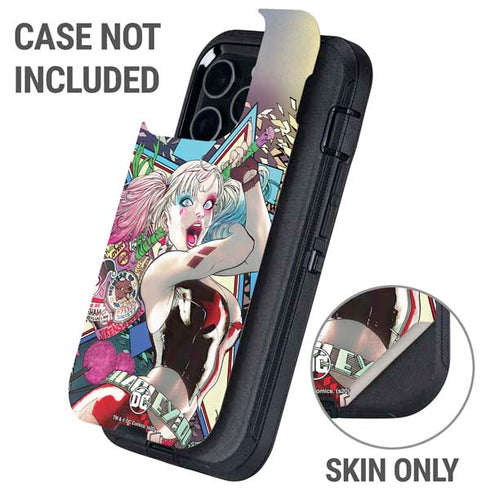 DC Comics Harley Quinn Action Pose Otterbox Defender iPhone Skin