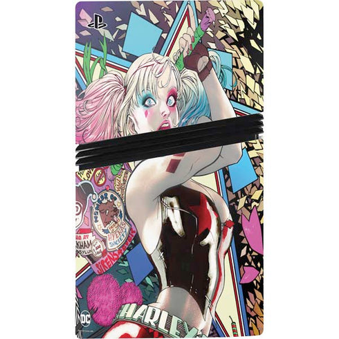 DC Comics Harley Quinn Action Pose PS5 Pro Console Skin