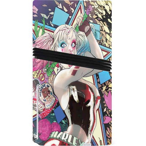 DC Comics Harley Quinn Action Pose PS5 Pro Disk Console Skin