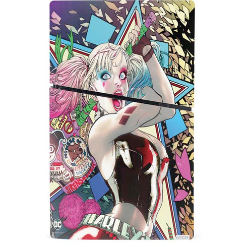 DC Comics Harley Quinn Action Pose PS5 Slim Digital Edition Console Skin