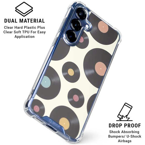 Colorful Records Galaxy S25 Clear Case