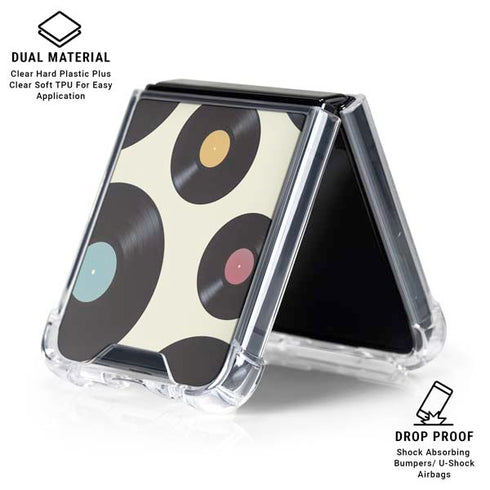 Colorful Records Galaxy Z Flip6 Clear Case
