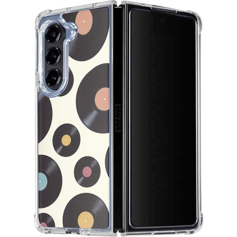 Colorful Records Galaxy Z Fold5 5G Clear Case