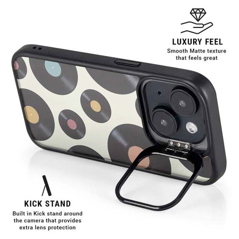 Colorful Records iPhone 14 Kickstand Case