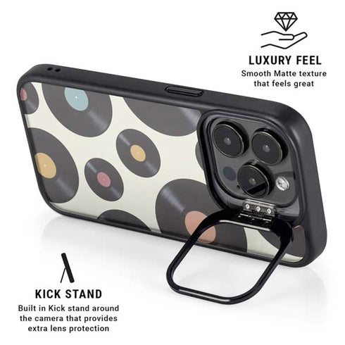 Colorful Records iPhone 16 Pro Kickstand Case